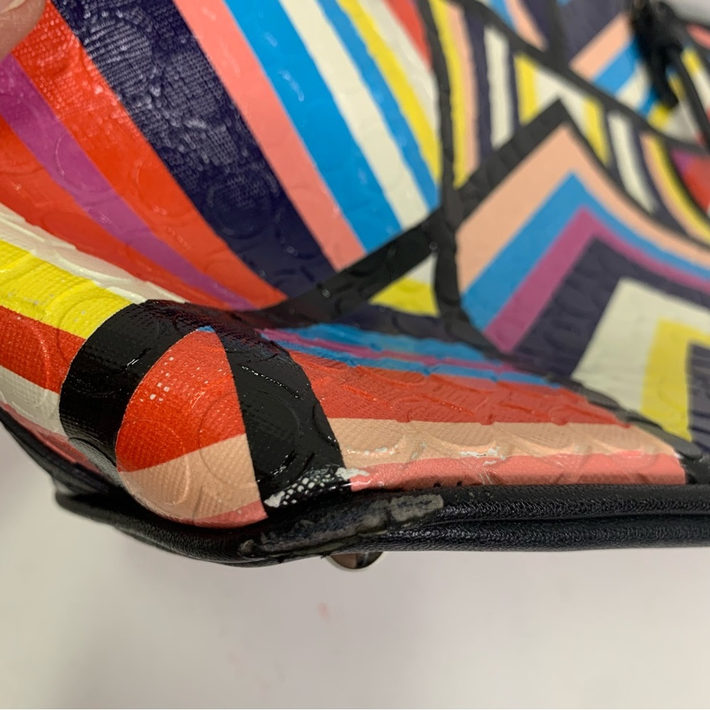 NINE WEST AVE TOTE GEOMETRIC PATTERN MULTI COLORED - Picture 11 of 12